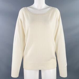 PINK PINEAPPLE Size M Cream Pink Blue Cashmere Crown Stripe Boat Neck Pullover